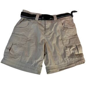 CQR Kids Performance Sz: S / 8 Khaki Cotton Nylon Cargo Shorts Outdoors Hiking